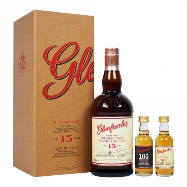 Glenfarclas 15 Year Old + 105 & 25 Year Old 5cl Miniatures